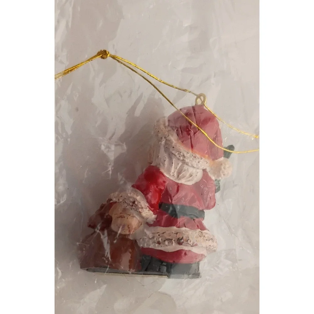 New Old Stock Vintage MiniSanta Claus Ornaments, Lot 10 Mini Christmas Herald